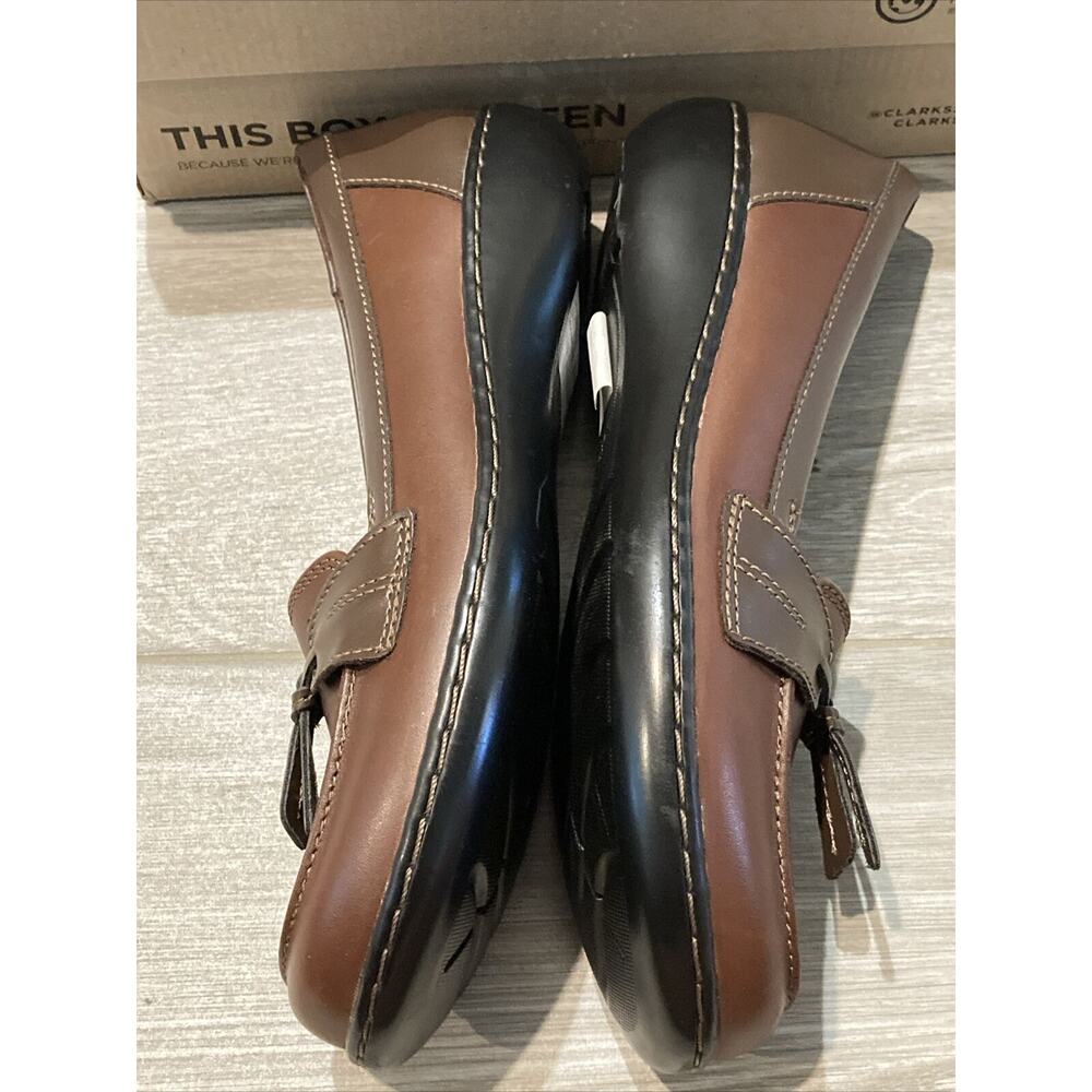 Clarks Ashland Bubble Loafers Brown Leather Slip On Tassel Women Size 8 N - Picture 7 of 12